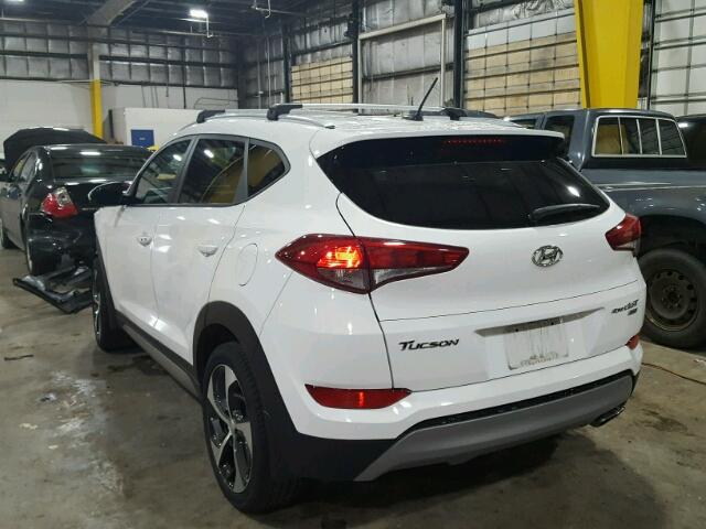 KM8J3CA28HU310104 - 2017 HYUNDAI TUCSON LIM WHITE photo 3