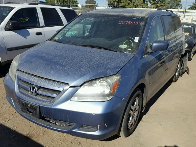 5FNRL38677B046199 - 2007 HONDA ODYSSEY EX BLUE photo 2