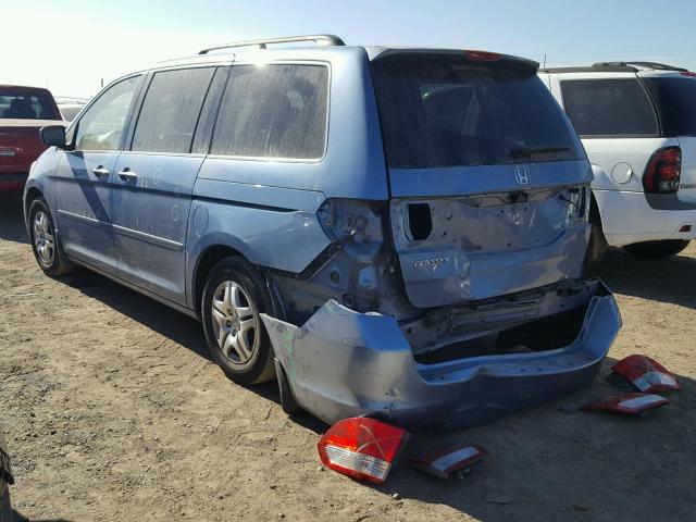 5FNRL38677B046199 - 2007 HONDA ODYSSEY EX BLUE photo 3