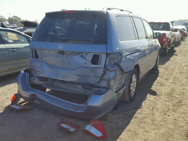 5FNRL38677B046199 - 2007 HONDA ODYSSEY EX BLUE photo 4