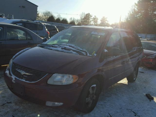 2C8GP64L93R161599 - 2003 CHRYSLER TOWN & COU MAROON photo 2