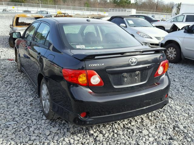 2T1BU40E39C174731 - 2009 TOYOTA COROLLA BA BLACK photo 3