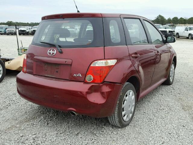 JTKKT624465019643 - 2006 TOYOTA SCION XA RED photo 4