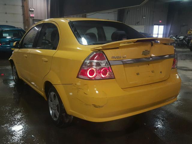 KL1TD56E79B622539 - 2009 CHEVROLET AVEO LS YELLOW photo 3