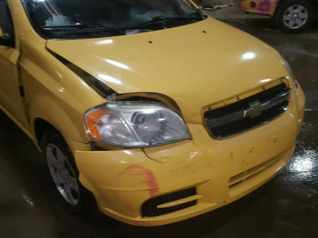 KL1TD56E79B622539 - 2009 CHEVROLET AVEO LS YELLOW photo 9