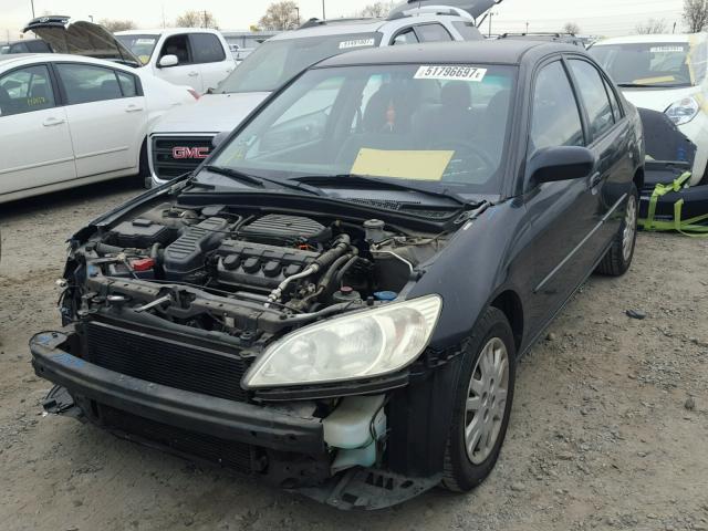 2HGES16534H529101 - 2004 HONDA CIVIC LX BLACK photo 2