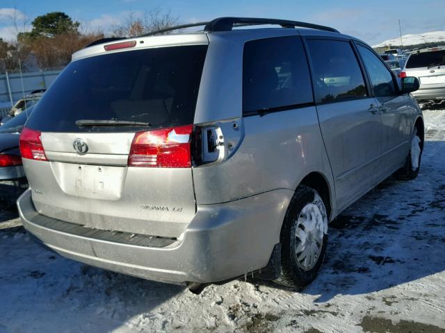 5TDZA23C64S086195 - 2004 TOYOTA SIENNA CE SILVER photo 4