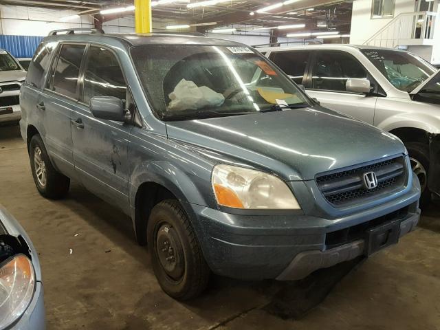 2HKYF18715H564114 - 2005 HONDA PILOT EXL BLUE photo 1