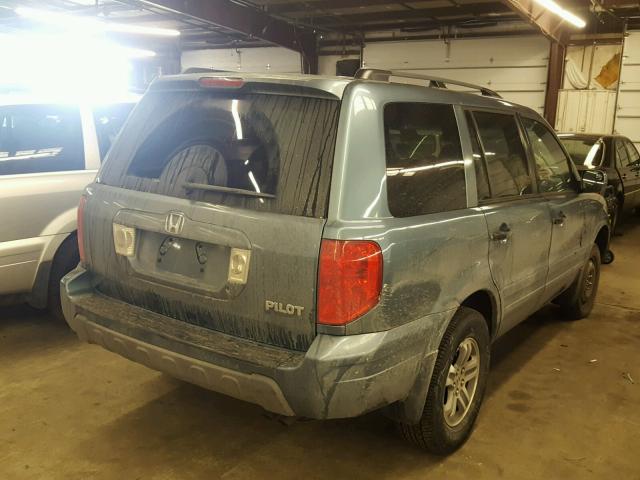 2HKYF18715H564114 - 2005 HONDA PILOT EXL BLUE photo 4