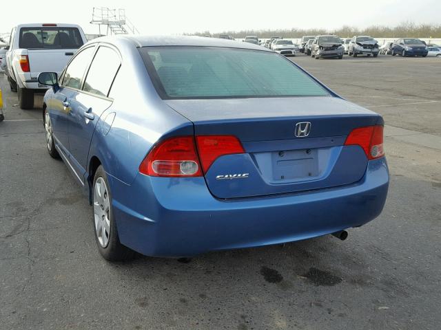 1HGFA16516L151647 - 2006 HONDA CIVIC LX BLUE photo 3