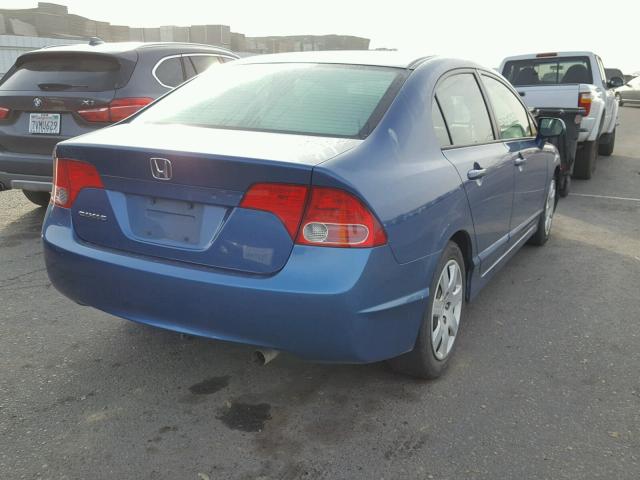 1HGFA16516L151647 - 2006 HONDA CIVIC LX BLUE photo 4