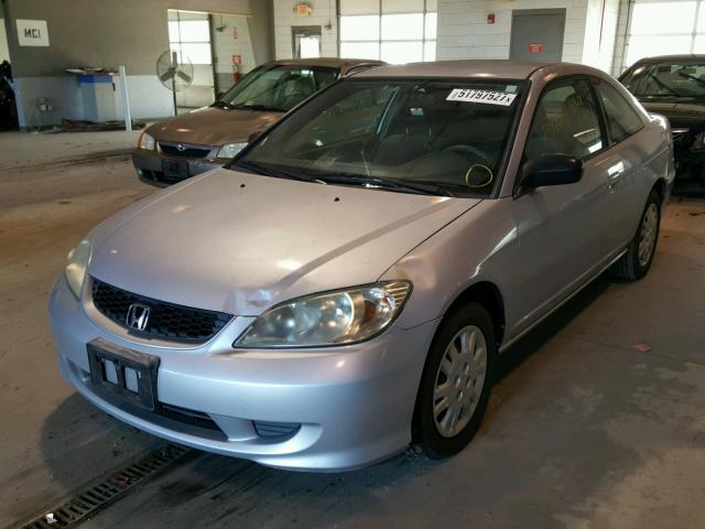 1HGEM22585L012841 - 2005 HONDA CIVIC LX SILVER photo 2