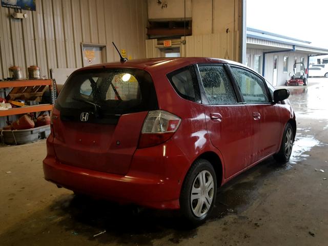 JHMGE8H24AS004481 - 2010 HONDA FIT RED photo 4