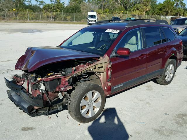 4S4BRBLC0B3401223 - 2011 SUBARU OUTBACK 2. BURGUNDY photo 2