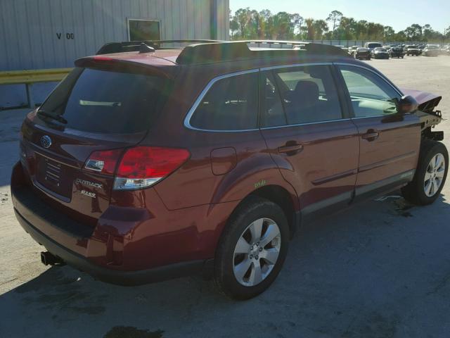 4S4BRBLC0B3401223 - 2011 SUBARU OUTBACK 2. BURGUNDY photo 4