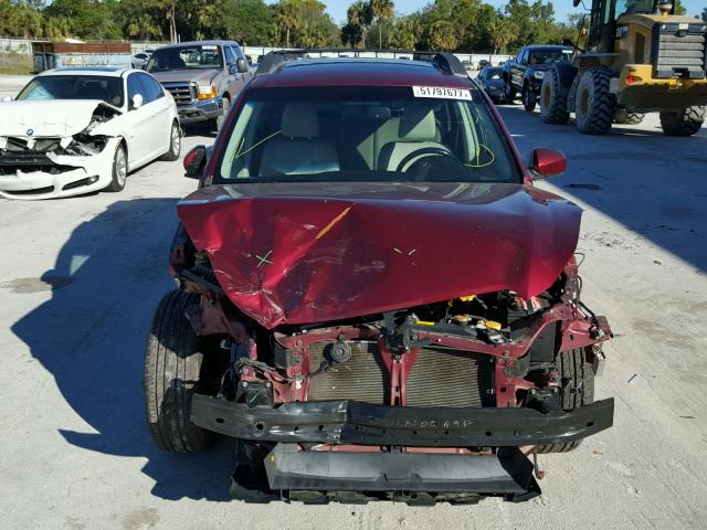 4S4BRBLC0B3401223 - 2011 SUBARU OUTBACK 2. BURGUNDY photo 9