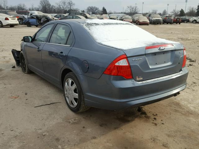 3FAHP0HA9BR241365 - 2011 FORD FUSION SE BLUE photo 3