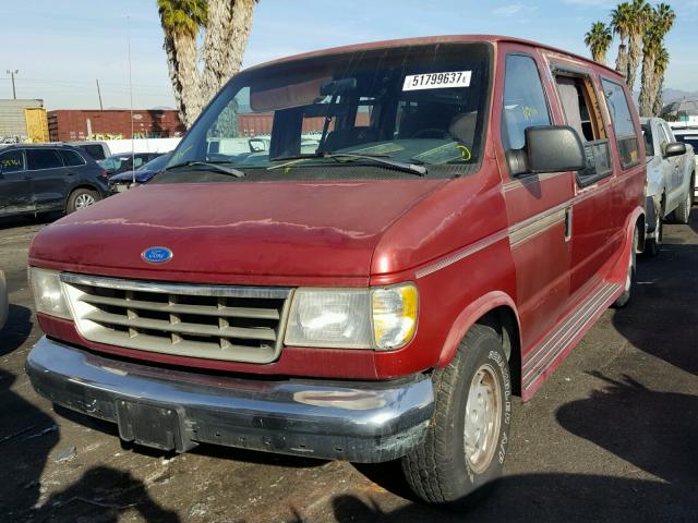 1FDEE14N3NHB54354 - 1992 FORD ECONOLINE RED photo 2