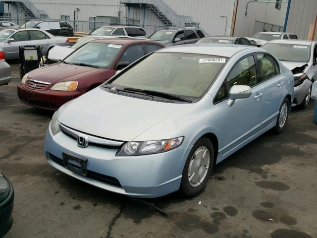 JHMFA36276S001157 - 2006 HONDA CIVIC HYBR BLUE photo 2