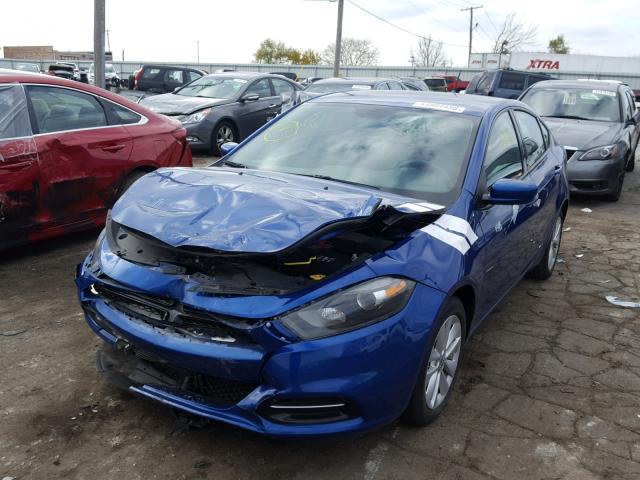 1C3CDFBB3ED819883 - 2014 DODGE DART SXT BLUE photo 2