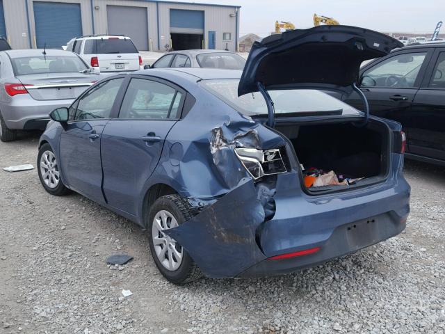 KNADM4A33G6594903 - 2016 KIA RIO LX BLUE photo 3