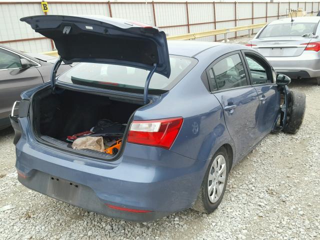 KNADM4A33G6594903 - 2016 KIA RIO LX BLUE photo 4