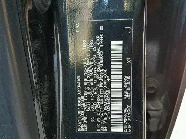 JTLKT324164062580 - 2006 TOYOTA SCION XB Қара фото 10
