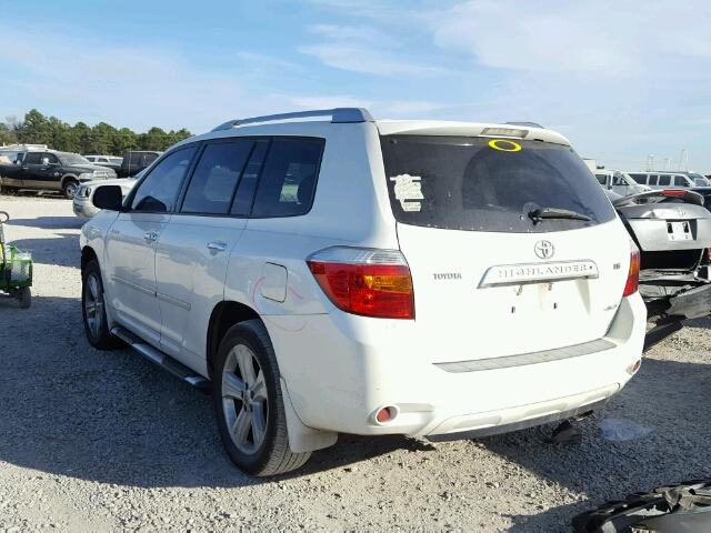 JTEES42A182013610 - 2008 TOYOTA HIGHLANDER WHITE photo 3