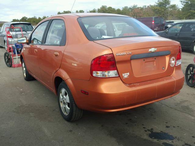 KL1TD56656B602665 - 2006 CHEVROLET AVEO BASE ORANGE photo 3