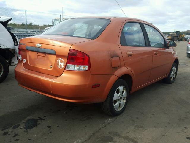 KL1TD56656B602665 - 2006 CHEVROLET AVEO BASE ORANGE photo 4