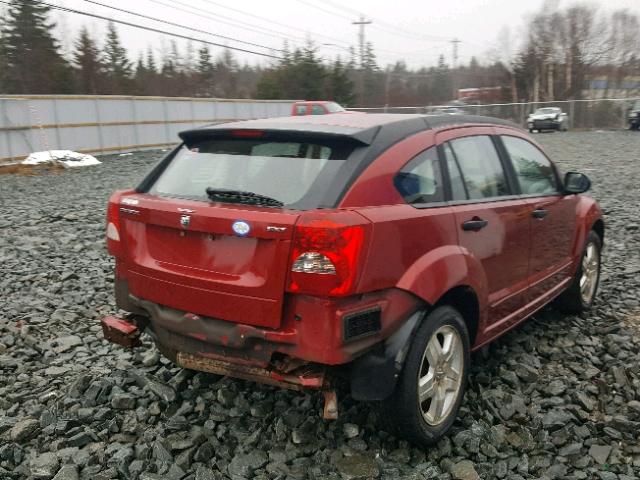 1B3HB48B27D158838 - 2007 DODGE CALIBER SX RED photo 4