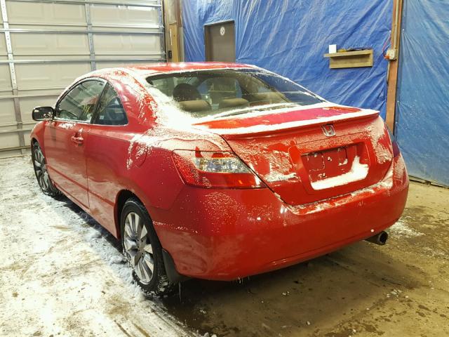 2HGFG12809H512270 - 2009 HONDA CIVIC EX RED photo 3