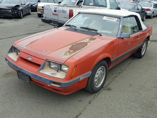 1FABP27M0GF221037 - 1986 FORD MUSTANG LX RED photo 2