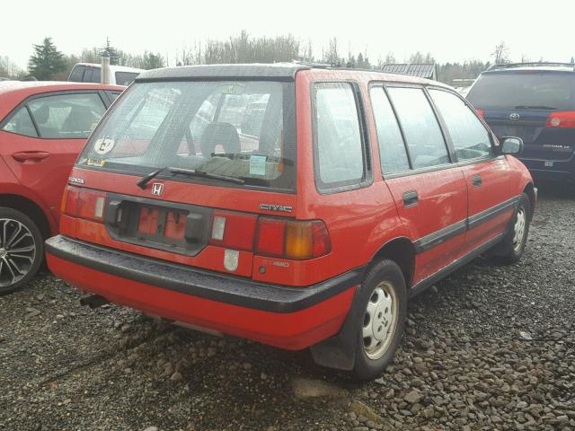 JHMEE4765MS000979 - 1991 HONDA CIVIC RED photo 4