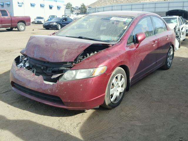 2HGFA15518H531718 - 2008 HONDA CIVIC LX RED photo 2