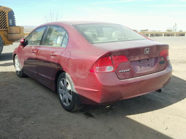 2HGFA15518H531718 - 2008 HONDA CIVIC LX RED photo 3