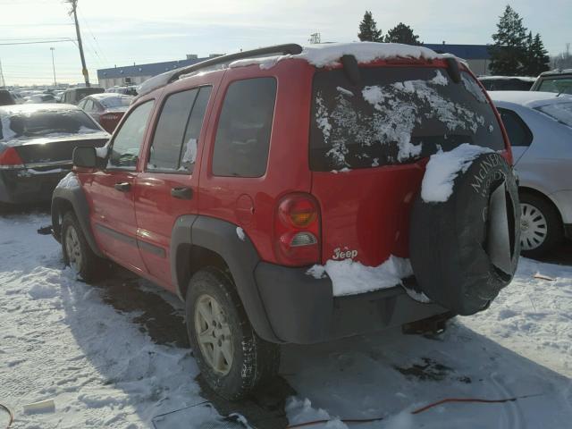1J4GL48K13W693773 - 2003 JEEP LIBERTY SP RED photo 3