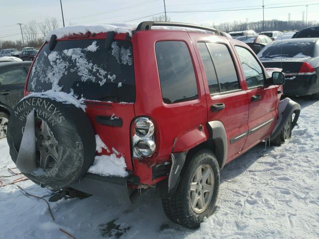 1J4GL48K13W693773 - 2003 JEEP LIBERTY SP RED photo 4
