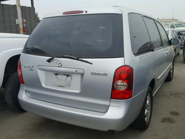 JM3LW28A220315767 - 2002 MAZDA MPV WAGON SILVER photo 4