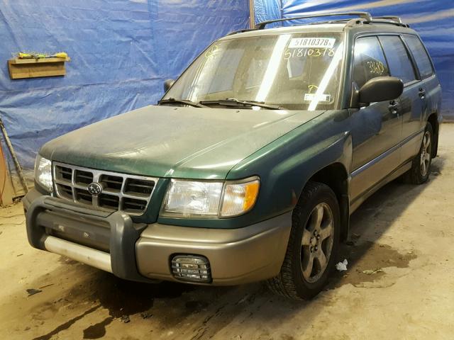 JF1SF6558YH707848 - 2000 SUBARU FORESTER S GREEN photo 2