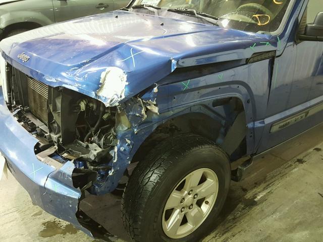 1J8GP28K29W507562 - 2009 JEEP LIBERTY SP BLUE photo 9