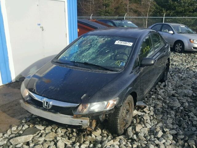 2HGFA15219H010814 - 2009 HONDA CIVIC DX BLACK photo 2