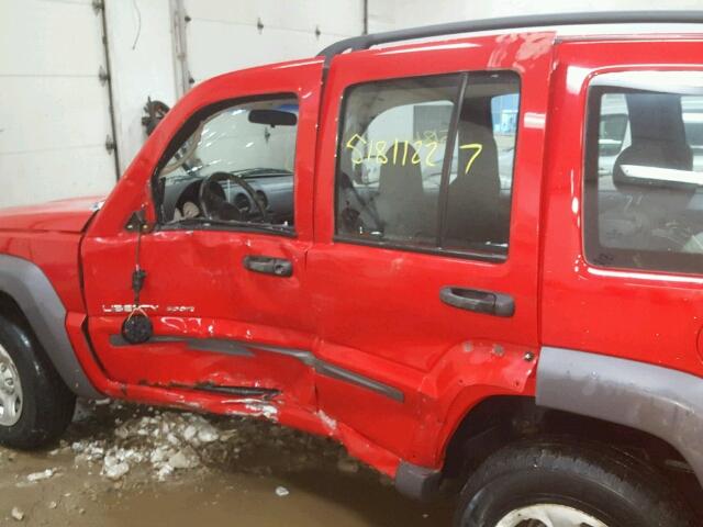 1J4GL48K42W133616 - 2002 JEEP LIBERTY SP RED photo 10