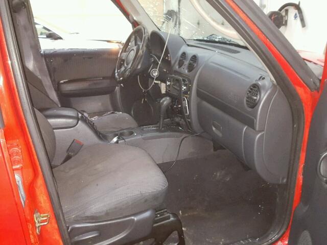 1J4GL48K42W133616 - 2002 JEEP LIBERTY SP RED photo 5