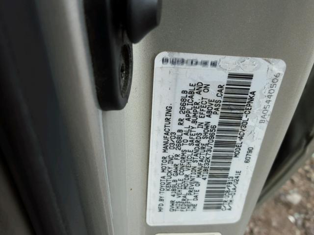 4T1BE32K73U709656 - 2003 TOYOTA CAMRY LE SILVER photo 10