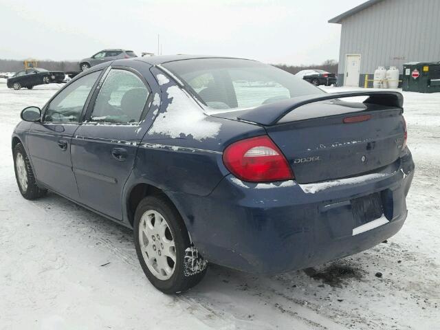 1B3ES56C43D162680 - 2003 DODGE NEON SXT BLUE photo 3