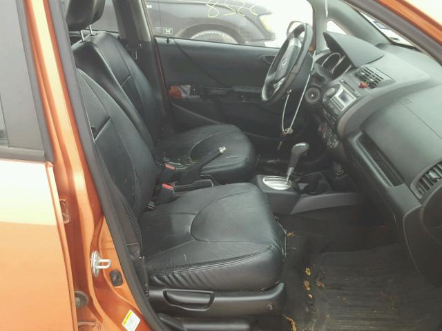 JHMGD38687S004890 - 2007 HONDA FIT S ORANGE photo 5