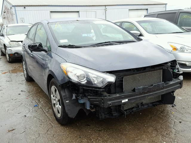 KNAFK4A68G5612181 - 2016 KIA FORTE LX BLUE photo 1