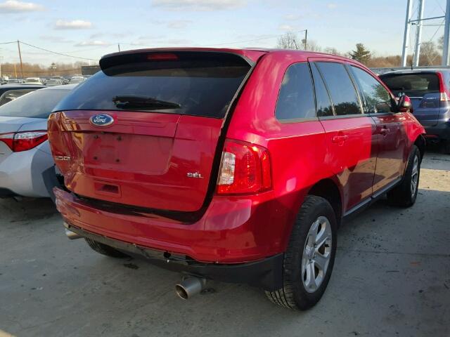 2FMDK3JC9CBA66311 - 2012 FORD EDGE SEL RED photo 4