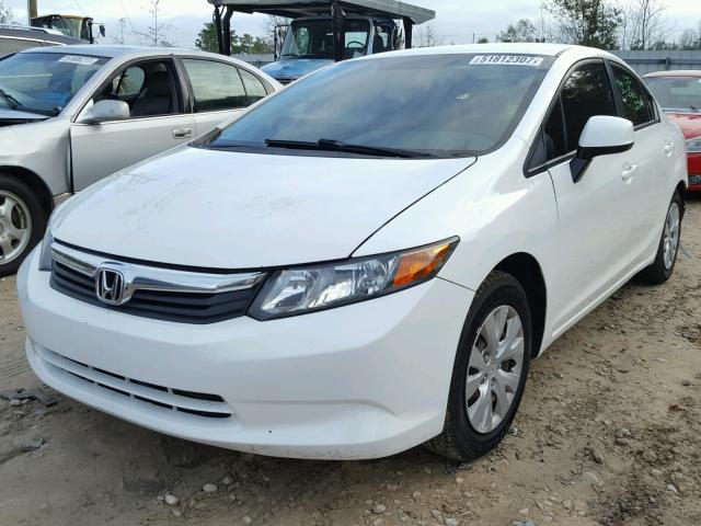 19XFB2F50CE032056 - 2012 HONDA CIVIC LX WHITE photo 2